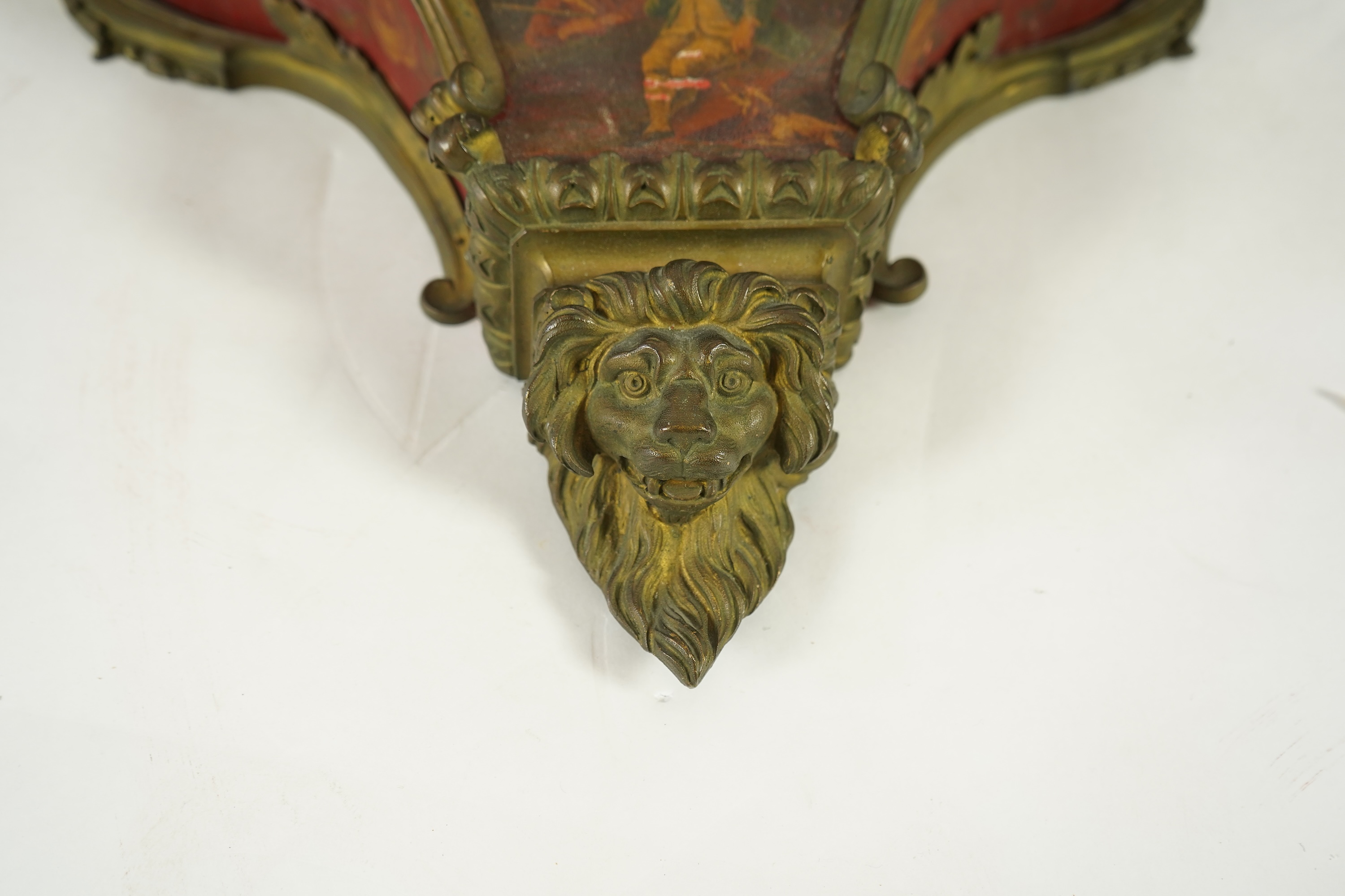 A Louis XV Vernis Martin moonphase bracket clock